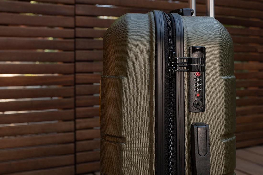 a piece of luggage sitting on top of a wooden floor