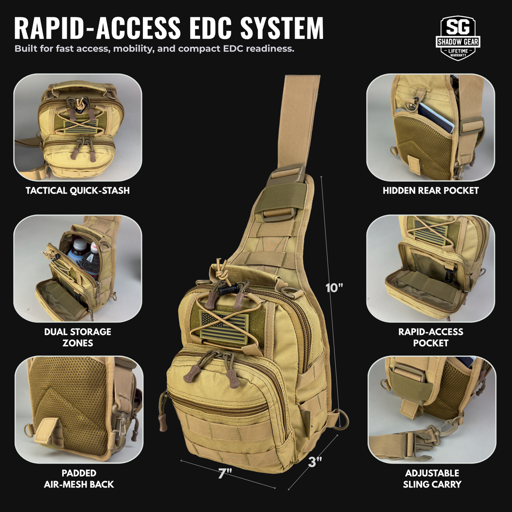 Shadow Gear SG717 Tactical Utility Sling - EDC Chest Shoulder Bag
